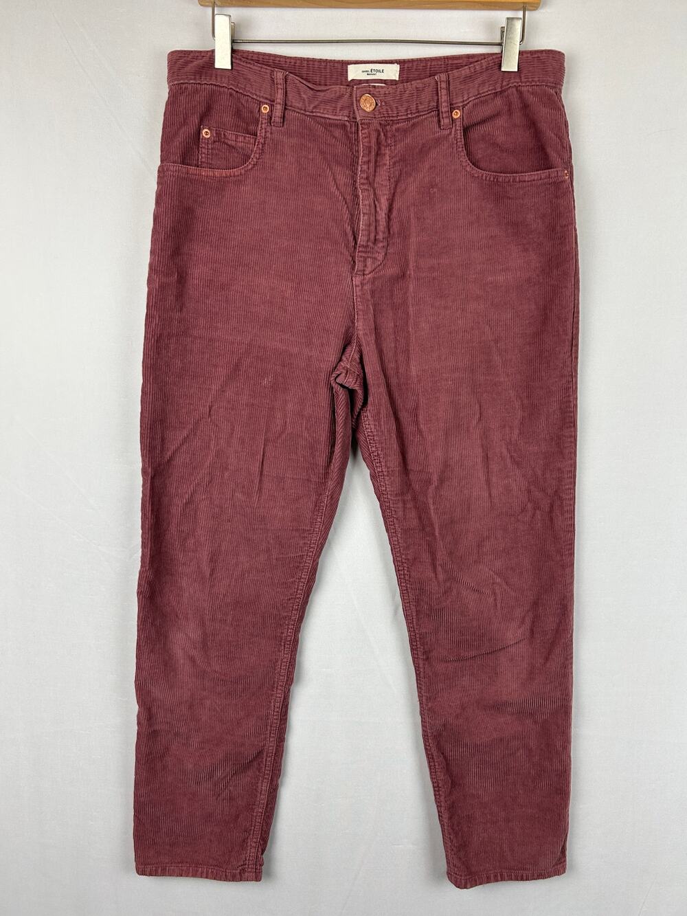 Isabel Marant Etoile Corduroy Tapered Leg Pant Red Women's Size 40 or US L